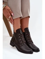 Niskie Botki Ocieplane Na Zamek Z Ozdobą Brązowe Nevalia