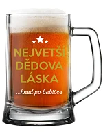 Dedkova najväčšia láska...HNED PO BABY - pivný pohár 0,5 l