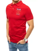 FashionStreet červené vyšívané polo tričko PX0432