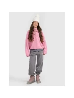 Oversize 4FHrejivý fleece so stojacím golierom dievčatá 4F 4FJRAW25TFLEF441-54S