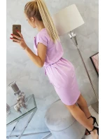 Šaty s obálkovým spodným dielom vo fialovej farbe