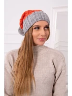 Milano fleecová čiapka K203 červená+sivá