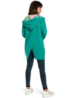 B091 Mikina s kapucňou Oversized na zips - čierna