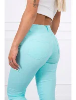 Dámske džínsové nohavice 2639 Tyrkysová - Kesi