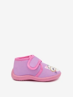 Dětské pantofle na suchý zip fialové Katline