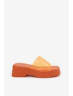 Dámské sandály na platformě s průhledným páskem Oranžové Selestia