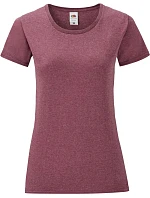 Fruit of the Loom Lady-Fit Iconic 150 T Dámske tričko 16.1432 melírovaná bordová