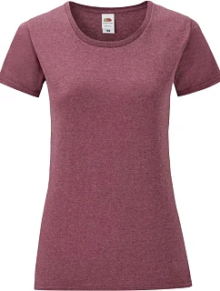 Fruit of the Loom Lady-Fit Iconic 150 T Dámske tričko 16.1432 melírovaná bordová