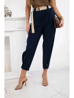 Letné nohavice Punto so zapínaním na nohaviciach tmavomodré