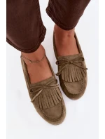 Dámské mokasíny s třásněmi zelené Janelisse