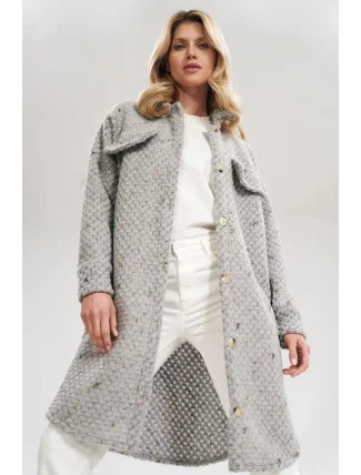 Dámsky kabát M808 sivý - Figl