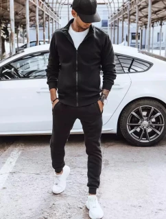 Pánska zateplená tepláková súprava čierna FashionStreet AX0607