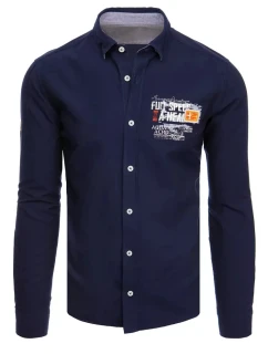 Pánska tmavomodrá košeľa FashionStreet DX2281