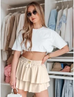 FALBELA mini sukňa s volánom svetlo béžová FashionStreet CY0497