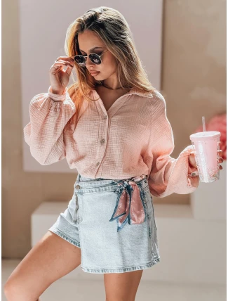 Dámska džínsová sukňa-šortky GOOD VIBE modrá FashionStreet SY0464