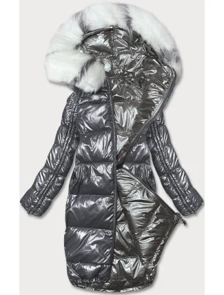 Obojstranná metalická grafitovo sivá zimná bunda (p21-7901-27+61) Obojstranná metalická grafitovo sivá zimná bunda (p21-7901-27+61)