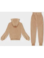 Dámska velúrová tepláková súprava s kapucňou nude (8C1175-160)