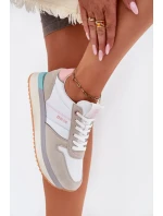 Dámske semišové tenisky Big Star HI-POLY SYSTEM - béžovo-biele