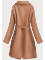 Minimalistický dámsky kabát vo ťavej farbe (747ART)