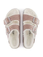 Birkenstock Arizona Suede Leather Shearling Pink Clay LAF Insulated Flip Flops Narrow (1023258) - dámske