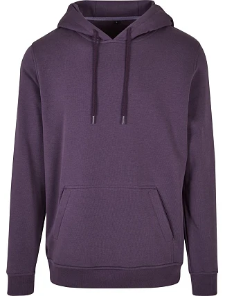 Build your Brand BY 011 Mikina s kapucňou z hrubej bavlny 56.0011 purple night
