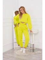 Zateplená súprava s krátkou mikinou pistácie