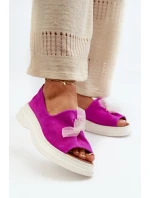 Zazoo 2939 Semišové dámske sandále s fuksiovou farbou Fuchsia