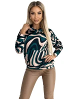 390-5 Klokanka s kapucňou - zelená a béžová vlna