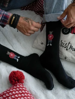 Pánské ponožky Medvídek V Brýlích Černé