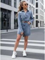 Dámske mini šaty JINELLA s opaskom modré FashionStreet EY2569