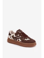 Dámské tenisky na platformě s potisky hnědé Denissa