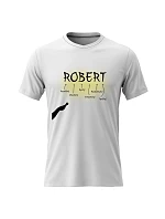 Pánske bavlnené tričko s potlačou - FEATURES - ROBERT - biele Pánske bavlnené tričko s potlačou - FEATURES - ROBERT - biele