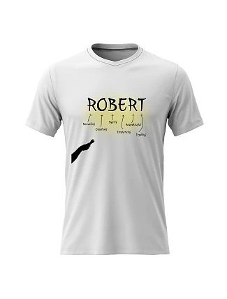 Pánske bavlnené tričko s potlačou - FEATURES - ROBERT - biele Pánske bavlnené tričko s potlačou - FEATURES - ROBERT - biele