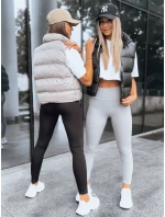 Dámske rebrované legíny LOOK AT ME svetlo šedá FashionStreet UY1574 Dámske rebrované legíny LOOK AT ME svetlo šedá FashionStreet UY1574