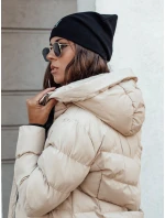 Dámska prešívaná zimná bunda s kapucňou MENSI béžová FashionStreet TY4585