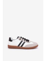 Niskie Trampki Tenisówki Damskie Biało-Czarne Loredis