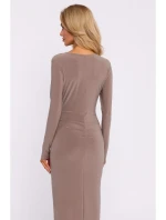 M840 Maxi šaty s uzlom - béžové