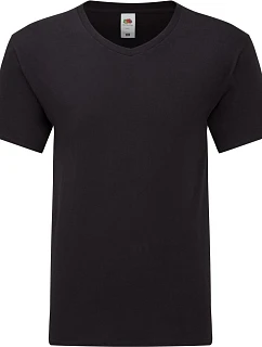 Fruit of the Loom Iconic 150 V-Neck T Tričko s výstrihom do V 16.1442 čierne