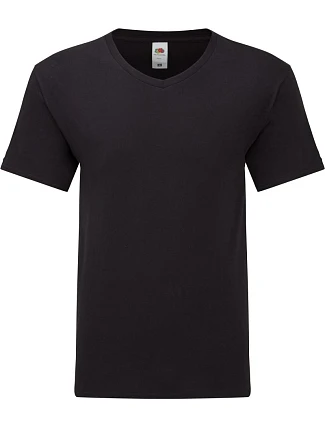 Fruit of the Loom Iconic 150 V-Neck T Tričko s výstrihom do V 16.1442 čierne