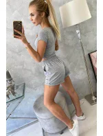 Bavlnená súprava so šortkami sivá