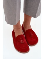 Kožené semišové barefoot mokasíny Zazoo 322 červené Kožené semišové barefoot mokasíny Zazoo 322 červené
