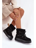 Dámské sněhule na platformě s šněrováním černé Roselya