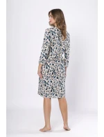 Dámska nočná košeľa WITALIA 1665 Béžová s modrou potlačou - LEVEZA Dámska nočná košeľa WITALIA 1665 Béžová s modrou potlačou - LEVEZA