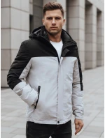 Pánska sivá zimná bunda s kapucňou FashionStreet TX4900