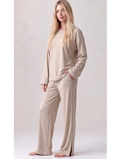Pyžamo Luna 1312 s dlhými rukávmi, veľkosti S–2XL, béžové