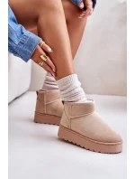 Dámske zateplené snežnice na platforme s kožušinou Beige Xamella Dámske zateplené snežnice na platforme s kožušinou Beige Xamella