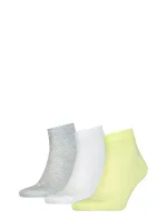 Unisex ponožky 906978 Quarter Soft A'3 šedo-bielo-žlté - Puma