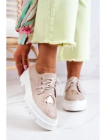 Skórzane Półbuty Z Sercem Beżowe Curtis