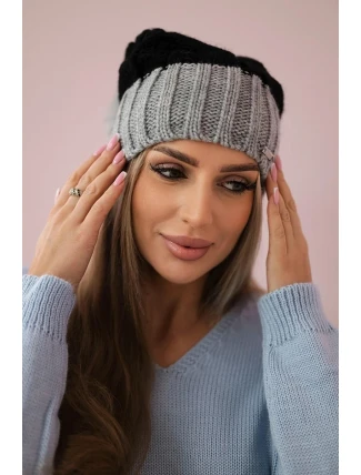 Paris fleecová čiapka K212 čierna + sivá