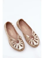 Płaskie Baleriny Z Naturalnej Skóry Zazoo 10179 Złote
